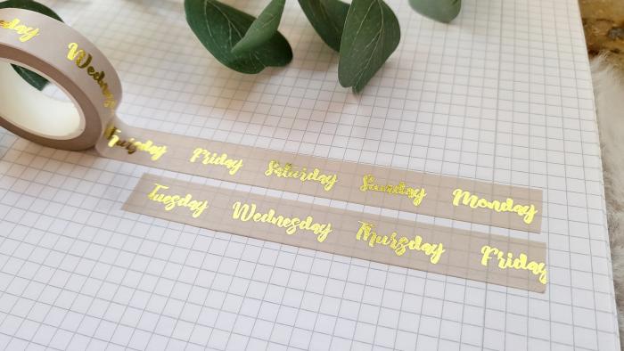 Washi Tape Weekdays